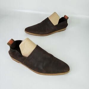 Loewe Men's Brown Suede Leather Loafers Shoe Size 43 US 10 Minimalist Shoes